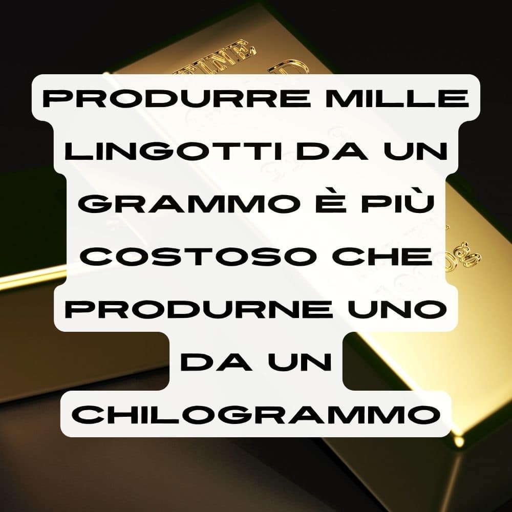 Costo di produzione di un lingotto d'oro