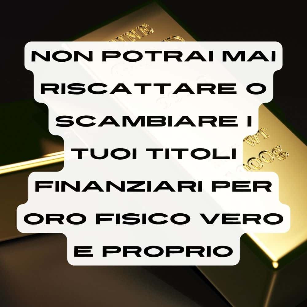svantaggi degli etf su oro finanziario